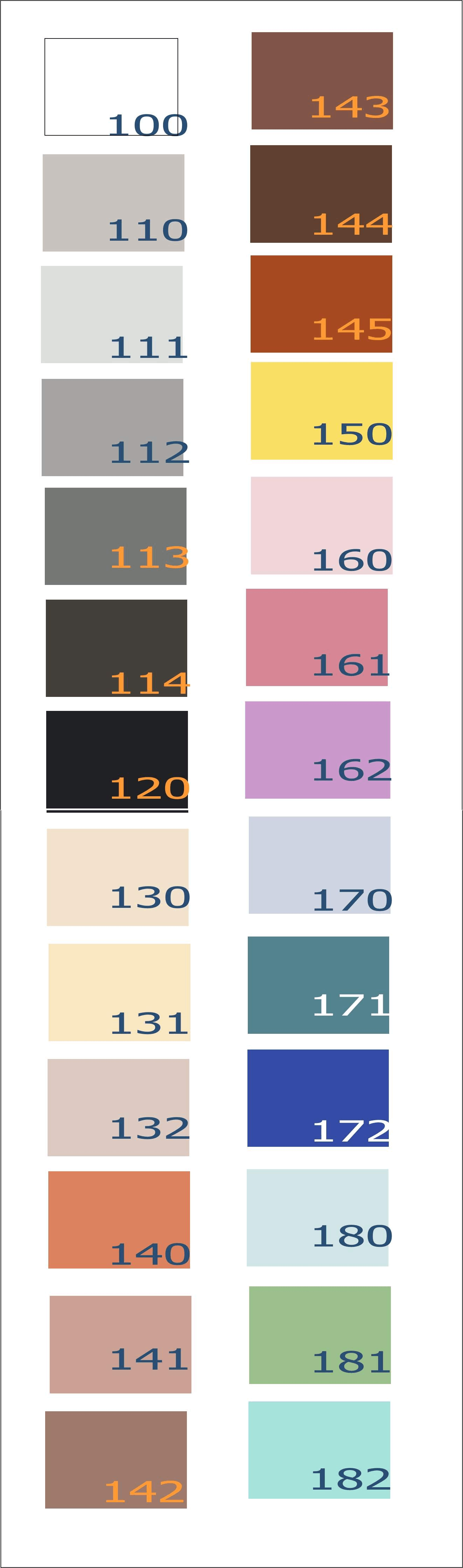 Vzorník barev spár Luxferových konstrukcí